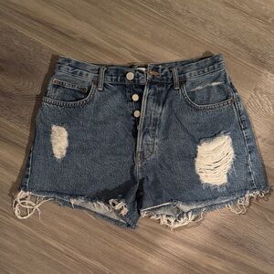 Na-kd Classic Blue Distressed Denim Shorts